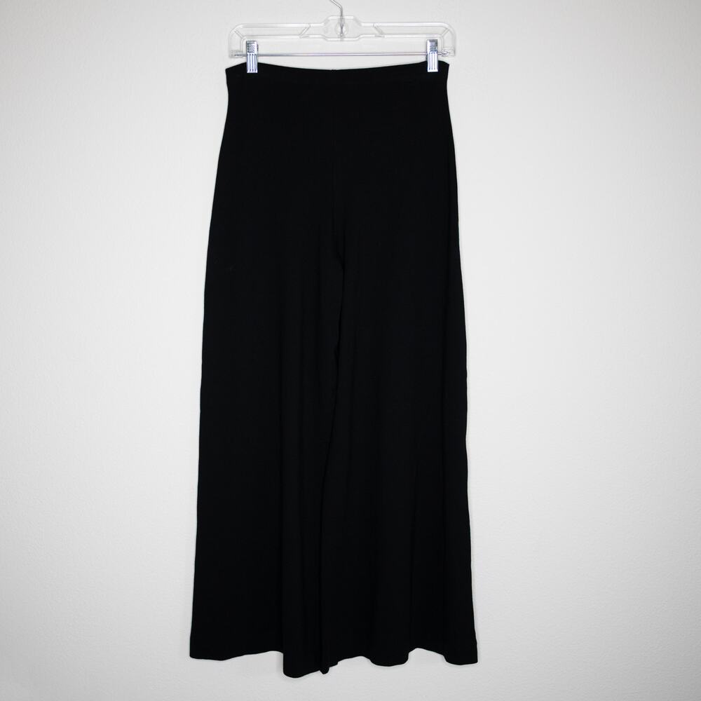Ripley Rader Ponte Knit Cropped Wide Leg Pant Black High Waist SZ L - Picture 3 of 4